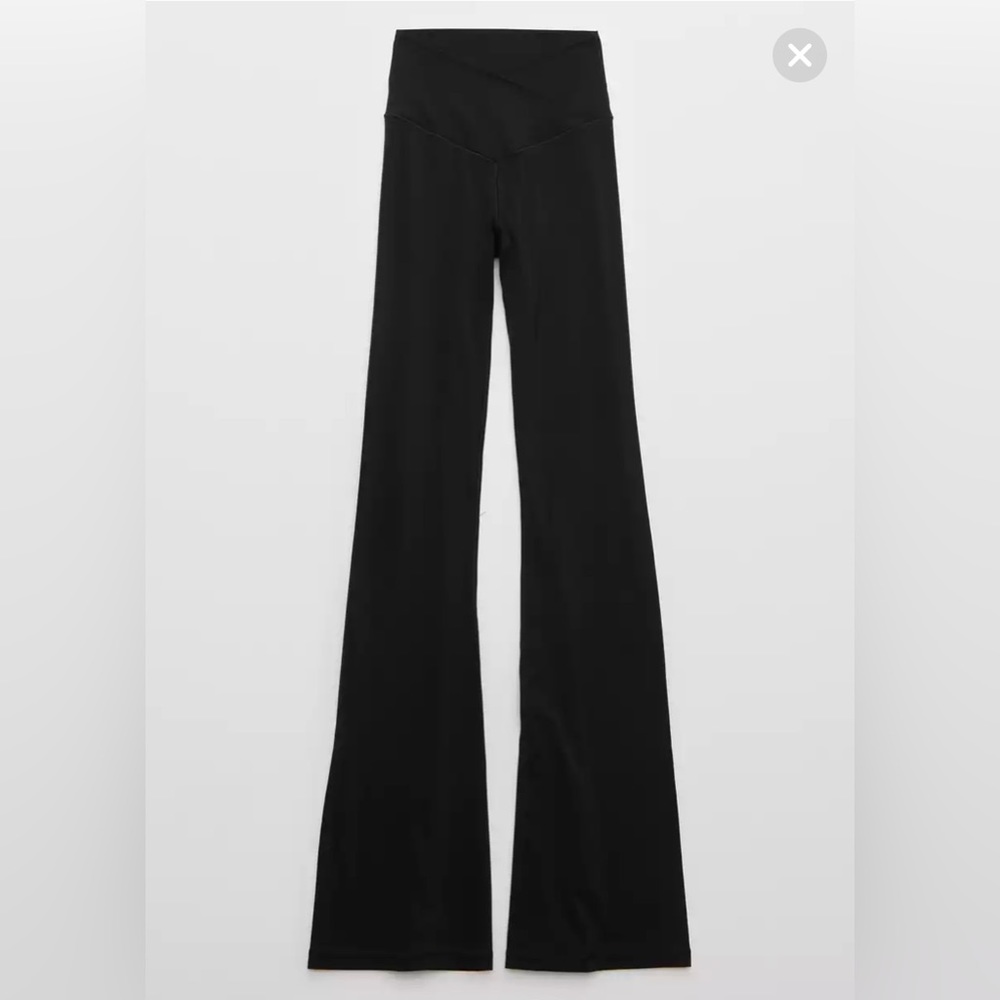 Aerie Black High Waisted Crossover Flair Leggings